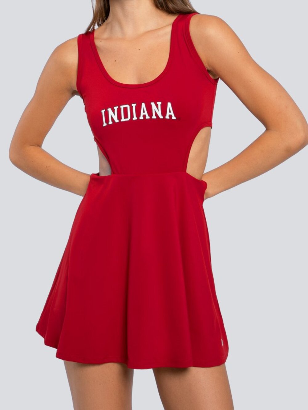 Hype & Vice Indiana Hoosiers Red Cutout Dress